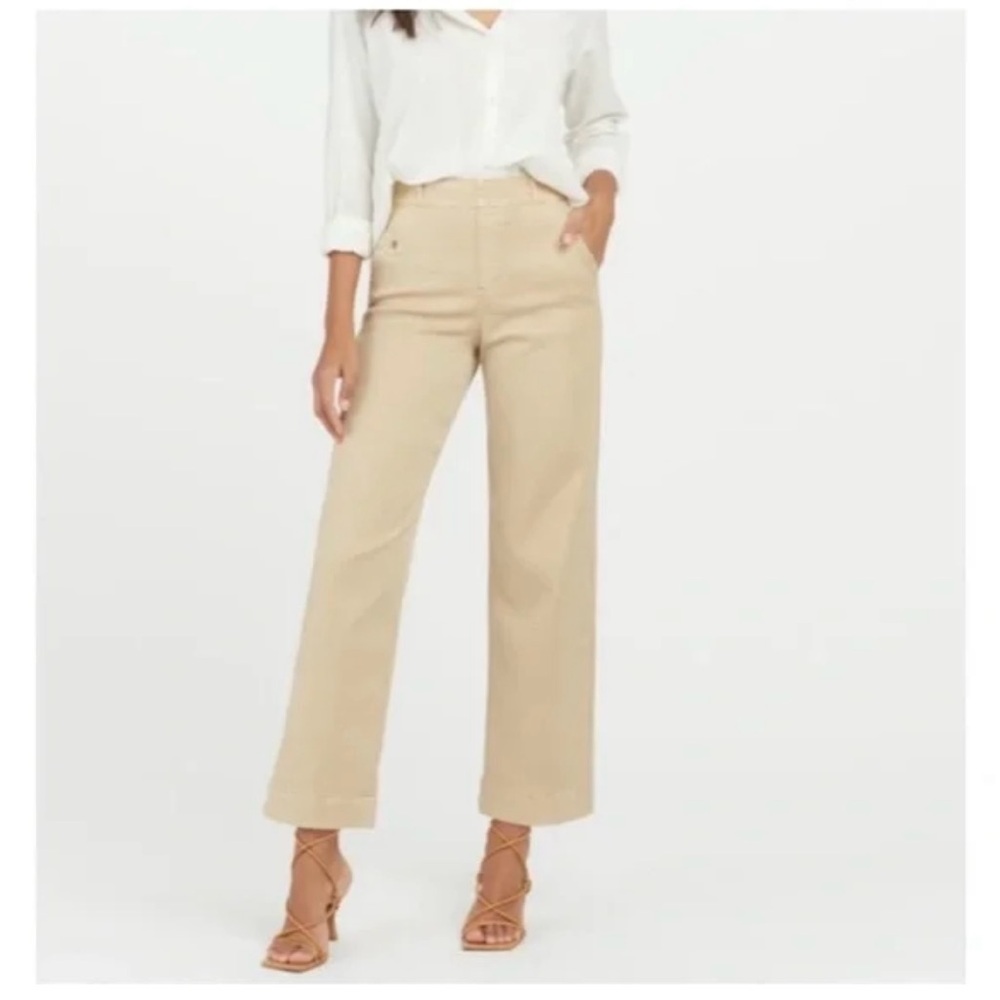 NWT Spanx Stretch Twill Cropped Wide Leg Pant